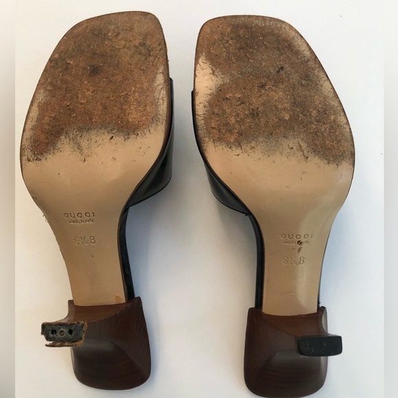 Vtg Rare Gucci Patent Leather Kitten Heels sandal - Picture 8 of 11